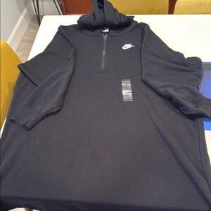 Nike Black Zip Up Sweater with Mock Turtleneck